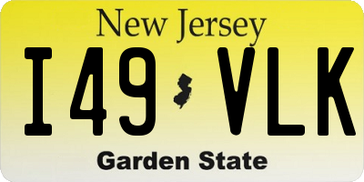 NJ license plate I49VLK