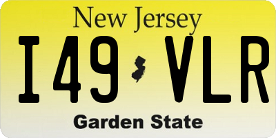 NJ license plate I49VLR