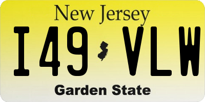 NJ license plate I49VLW