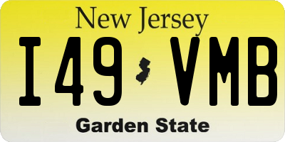 NJ license plate I49VMB