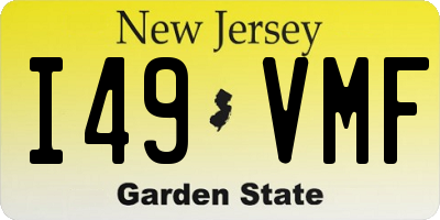 NJ license plate I49VMF