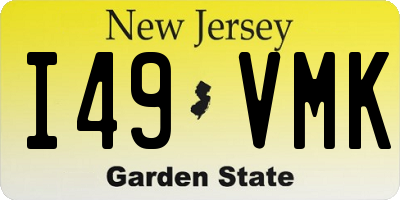 NJ license plate I49VMK