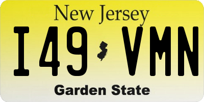 NJ license plate I49VMN