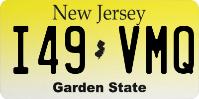 NJ license plate I49VMQ