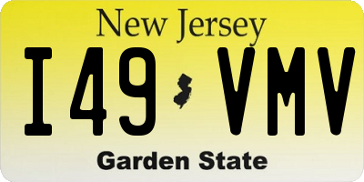 NJ license plate I49VMV