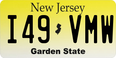 NJ license plate I49VMW