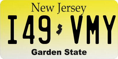 NJ license plate I49VMY