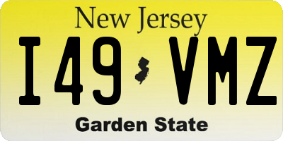 NJ license plate I49VMZ