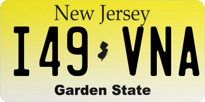 NJ license plate I49VNA