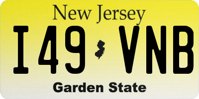 NJ license plate I49VNB