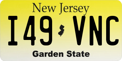 NJ license plate I49VNC