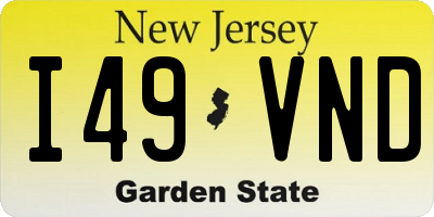 NJ license plate I49VND