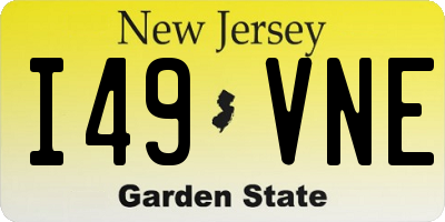 NJ license plate I49VNE