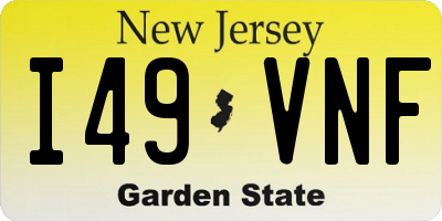 NJ license plate I49VNF