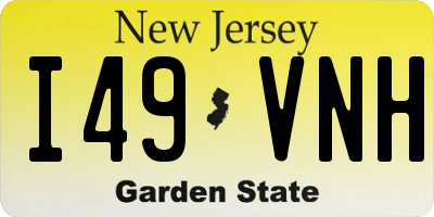 NJ license plate I49VNH