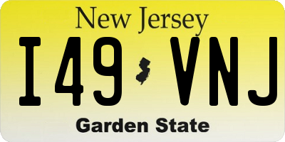 NJ license plate I49VNJ