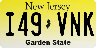 NJ license plate I49VNK