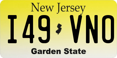 NJ license plate I49VNO