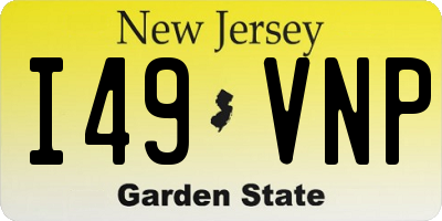 NJ license plate I49VNP