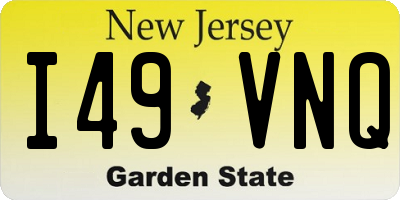 NJ license plate I49VNQ