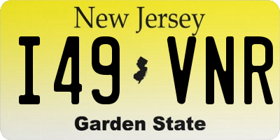NJ license plate I49VNR