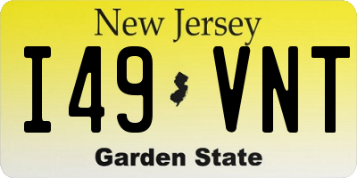NJ license plate I49VNT