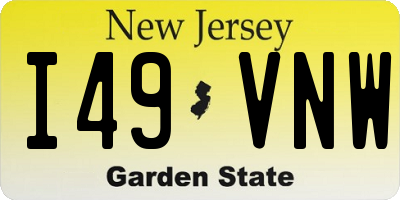 NJ license plate I49VNW