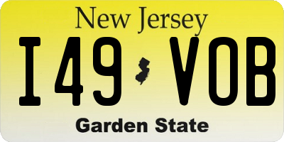 NJ license plate I49VOB