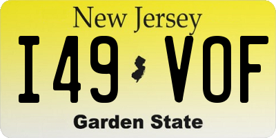 NJ license plate I49VOF