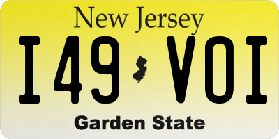 NJ license plate I49VOI