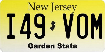 NJ license plate I49VOM