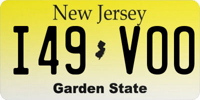 NJ license plate I49VOO