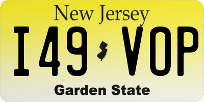NJ license plate I49VOP