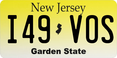 NJ license plate I49VOS