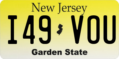 NJ license plate I49VOU