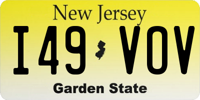 NJ license plate I49VOV