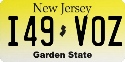 NJ license plate I49VOZ