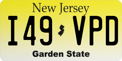 NJ license plate I49VPD