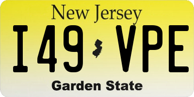 NJ license plate I49VPE