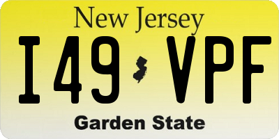 NJ license plate I49VPF