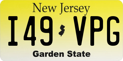 NJ license plate I49VPG