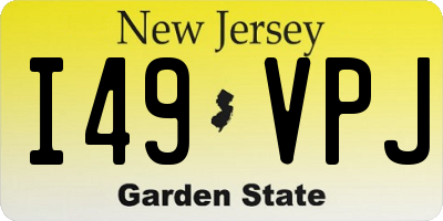 NJ license plate I49VPJ