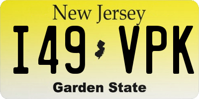 NJ license plate I49VPK