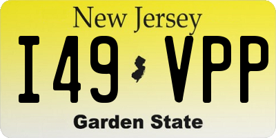 NJ license plate I49VPP