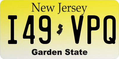 NJ license plate I49VPQ