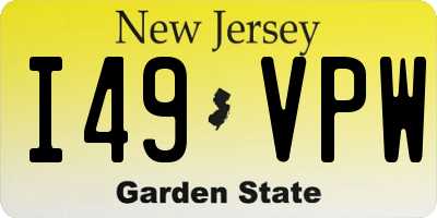 NJ license plate I49VPW