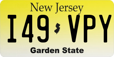 NJ license plate I49VPY