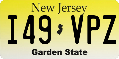 NJ license plate I49VPZ