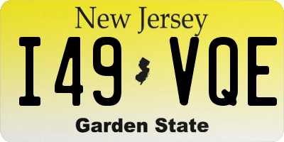 NJ license plate I49VQE