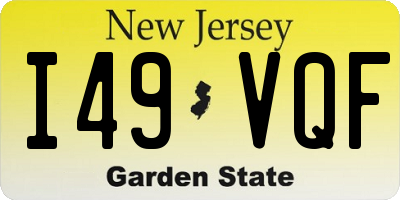 NJ license plate I49VQF